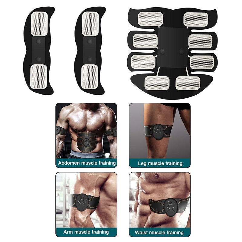 EMS Elektrischer Muskelstimulator Fitness Massage Bauchtrainer Toner Body Slimming Massagegerät Home Gym Equiment USB wiederaufladbar