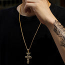 Hip Hop Cactus Jack CZ Cross Iced Out Cubic Zirconia Silver Color Necklaces & Pendants For Men Jewelry