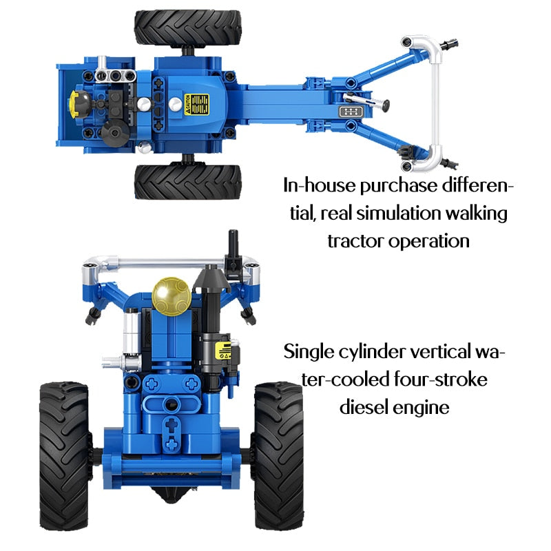 DIY clásico viejo Tractor coche bloques de construcción ciudad caminar Tractor camión ladrillos juguetes educativos para niños