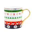 Luxus Gold Totems Mosaik Geometrische Flamingo Keramik Kaffeetasse Kaffeetasse Gold Frühstück Milch Wasser Tasse Paar Kreative Geschenke
