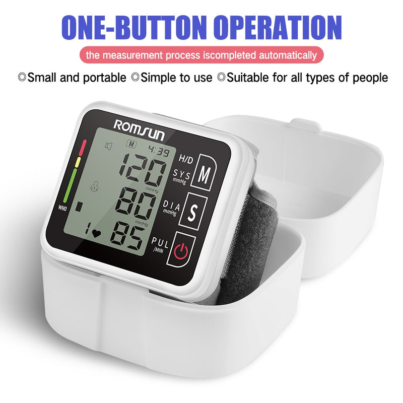 Digital Wrist Blood Pressure Monitor Electronic Automatic BP Sphygmomanometer Heart Rate Pulse Presure Meter Monitor Tonometer