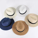 New Summer unisex Ribbon sun hat casual vacation Panama Topper hat straw hat women Beach jazz men hats Foldable Chapeau