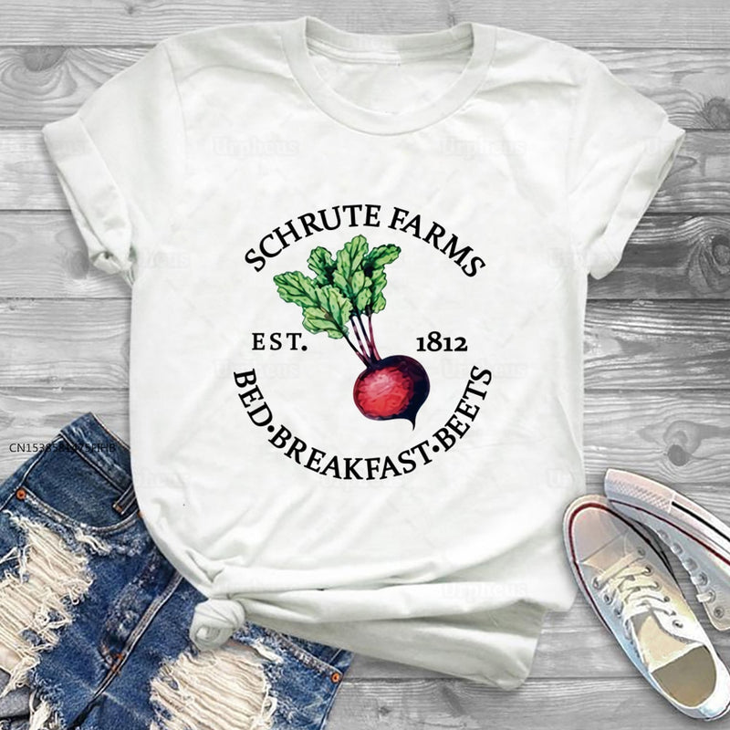 Schrute Farms Tshirt The Office Inspired Asthetic Dwight Schrute Shirt For Women Harajuku Popular Top Soft Premium Tees