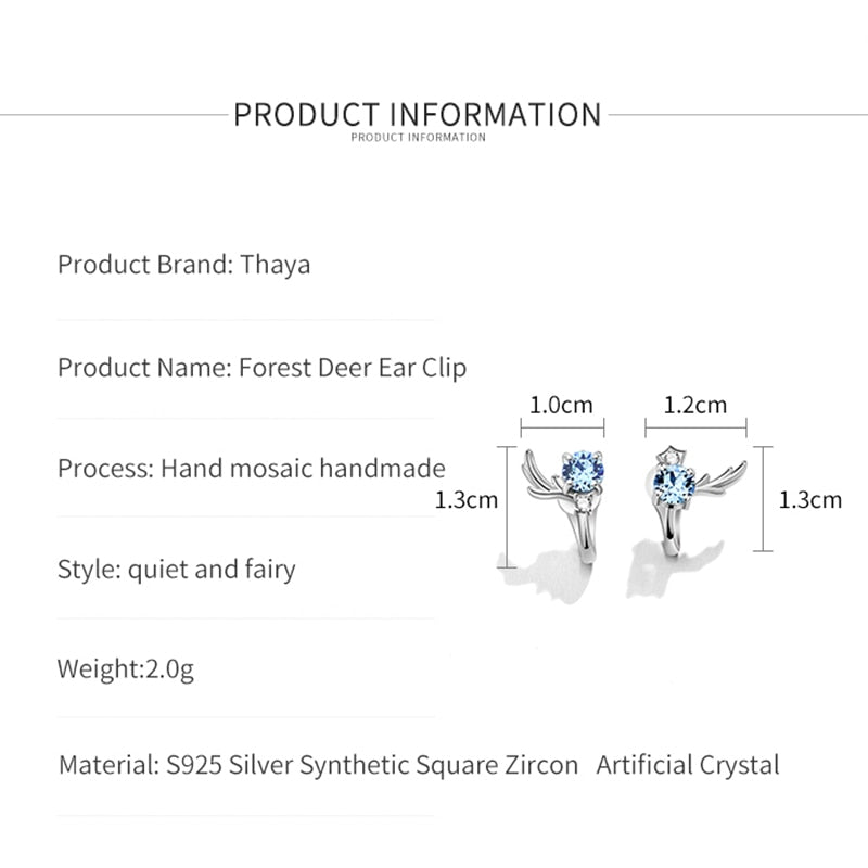 Thaya Solid 925 Sterlings Silver Cute Korean Girls Earings Clip Earrings For Women Engagement Gift Fine Jewerlry