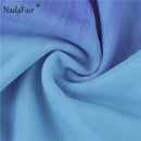 Nadafair Tie Dye Trousers Y2K Aesthetic Clothes 2021 Gradient Sexy Pants Women Ruched Bandage High Waist Flare Pants