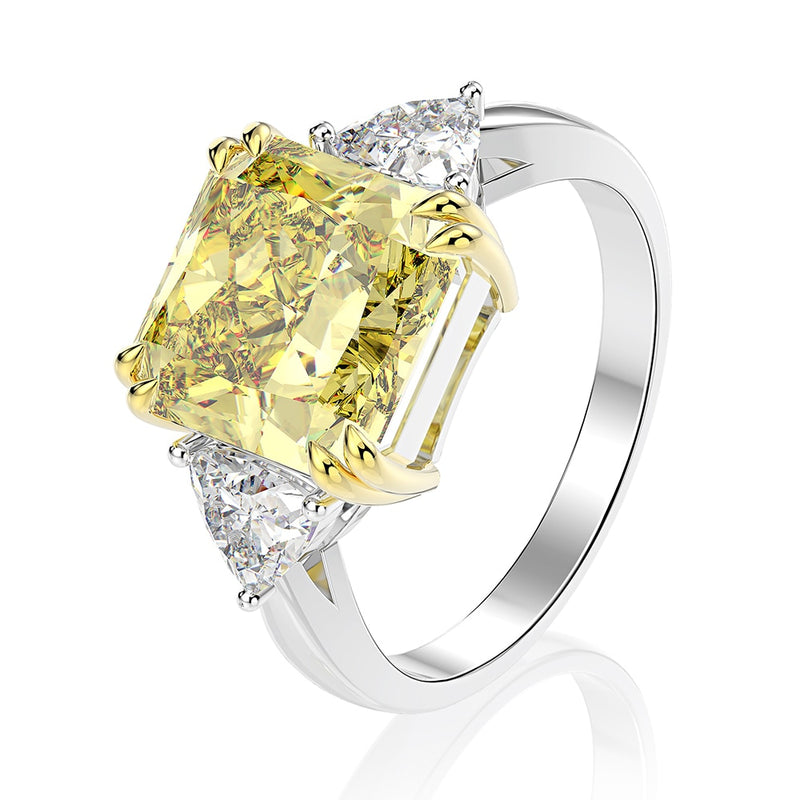 Wong Rain 100% 925 Sterling Silver Created Moissanite Citrine Sapphire Gemstone Wedding Engagement Ring Fine Jewelry Wholesale
