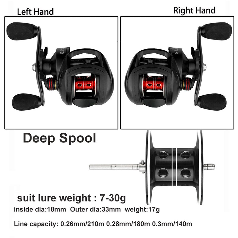 222g UltraLight Baitcasting Fishing Reel Left Right Hand Metal Spool Fishing Bait Casting Reel Tackle