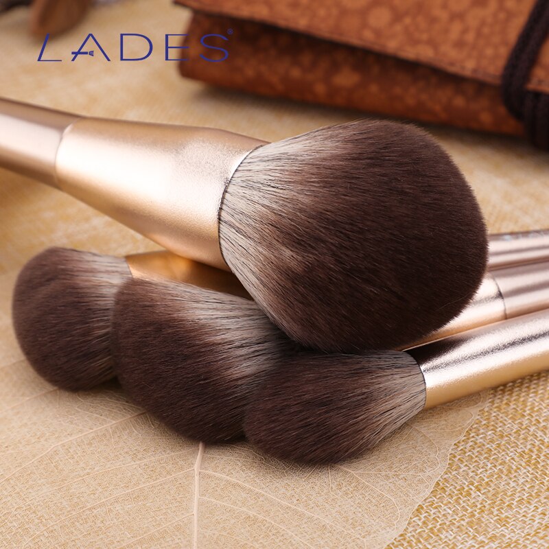 LADES 14PCS Makeup Brushes Set Foundation Blusher Powder Brush Eyeshadow Blending Make up Kits Cosmetic Tools Gold with Pouch