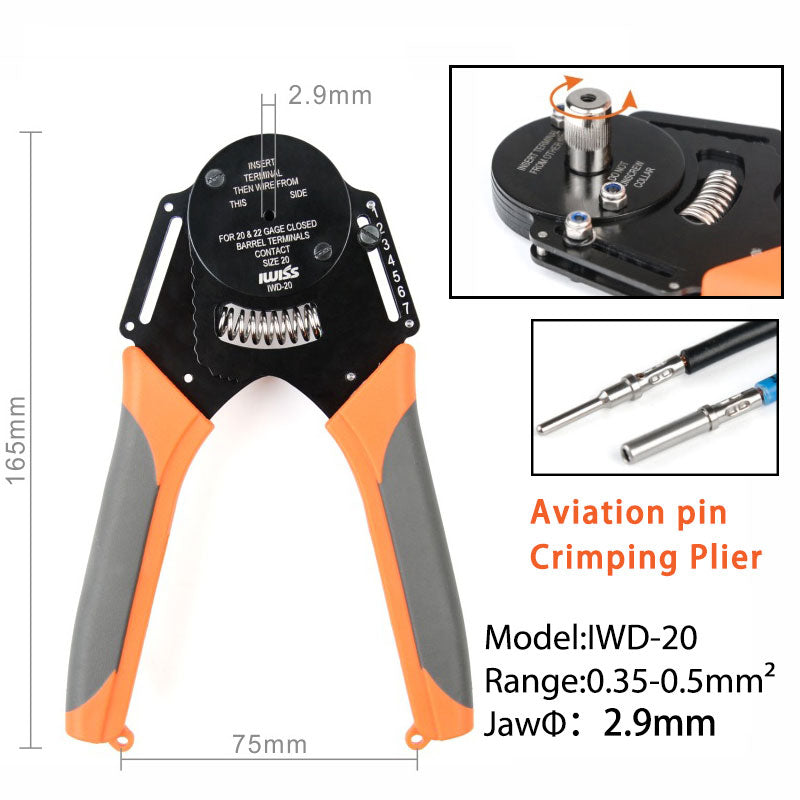 IWD-16 Suitable for Deutsch Connector Crimping Pliers Machining Car Terminal lathe Male and Female Pin 16