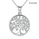 EUDORA 100% 925 Sterling Silver Tree of Life Pendant Necklaces with AAA Zircon Women Fashion Jewelry Gift For Girl Birthday D170