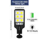 KSIJEH LED Solar Light Outdoor Solar Lamp Solar Powered Sunlight Waterproof PIR Motion Sensor Street Light For Garden Decoration