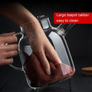 BORREY, tetera grande de vidrio resistente al calor, tetera de flores, recipiente grande de vidrio transparente para jugo de frutas, Base de soporte de tetera de cerámica