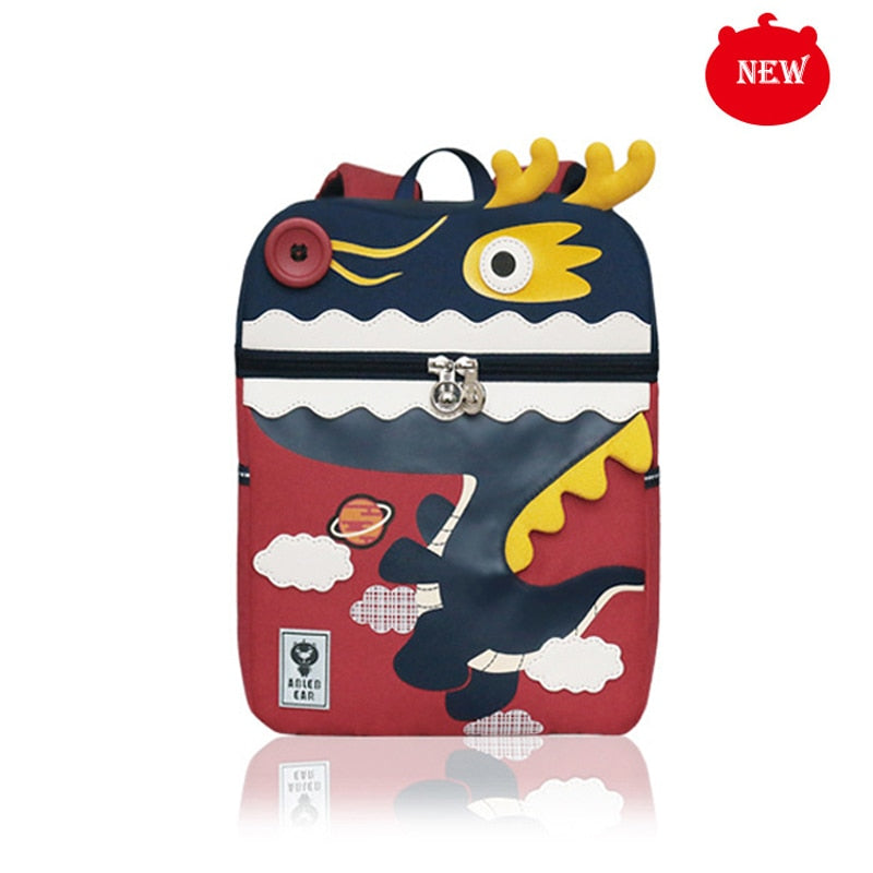 Kid Unicorn Rucksack Cute 3D Cartoon Dinosaurier Anti-Lost Kindergarten Orthopädische Schultasche für Mädchen Kinder Mochila Bookbag