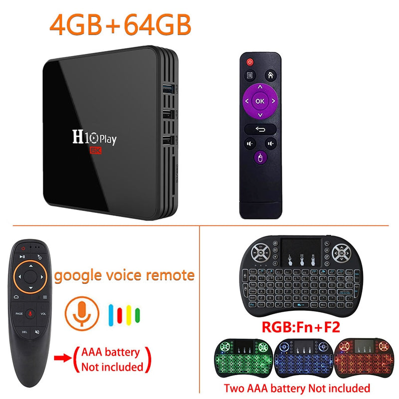 Android 9.0 TV Box, AllwinnerH6 Quad-Core , 6K HD Multiple Language Media Player Support 2.4GHz WiFi