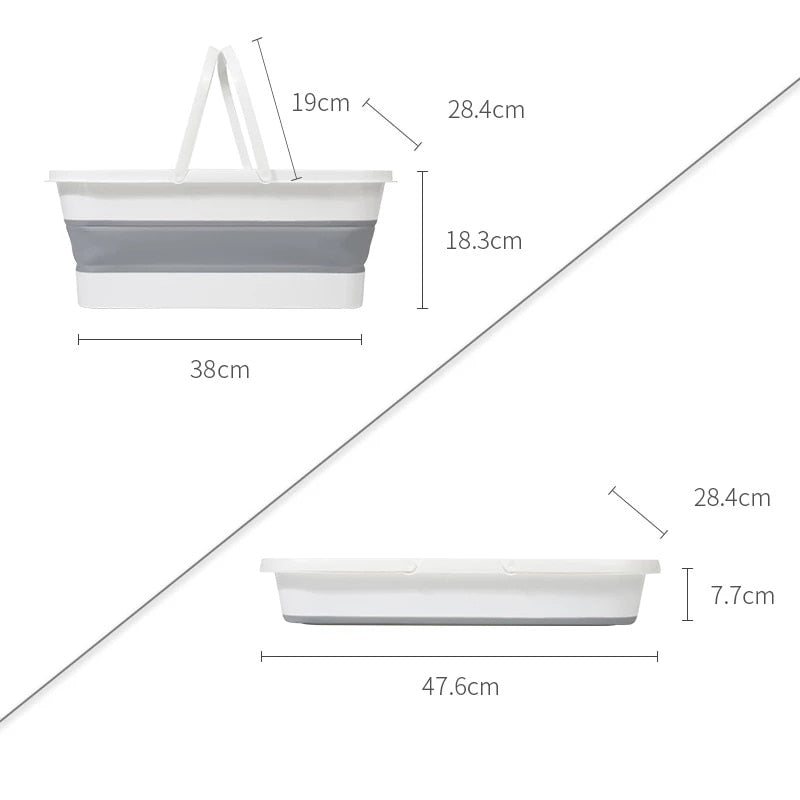 Cubo de mopa de silicona plegable para lavar, herramientas de limpieza para el hogar con mango portátil, cubos de lavado de coches plegables multifunción para acampar