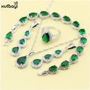 XUTAAYI Top Quality  Silver Jewelry Sets Blue Created Sapphired Flawless Necklace/Rings/Earrings/Bracelet For women