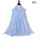 Luxuey Pom Pom Bubble Chiffon Hijab Scarf Women Long Shawl Wrap Muslim Headband Maxi Islamic Sjaal 180*70cm