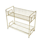 2 Layers Metal Cosmetics Storage Rack Bathroom Makeup Organizer Kitchen Seasoning Iron Storage Shelves Makeup Organizer Box