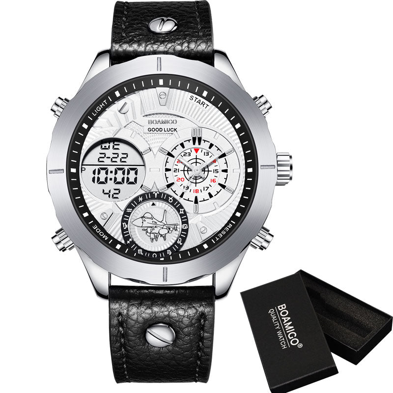 Reloj para hombre BOAMIGO 2020, moda militar, relojes para hombre, marca superior de lujo, grandes deportes, digital, analógico, reloj de cuarzo de cuero para hombre