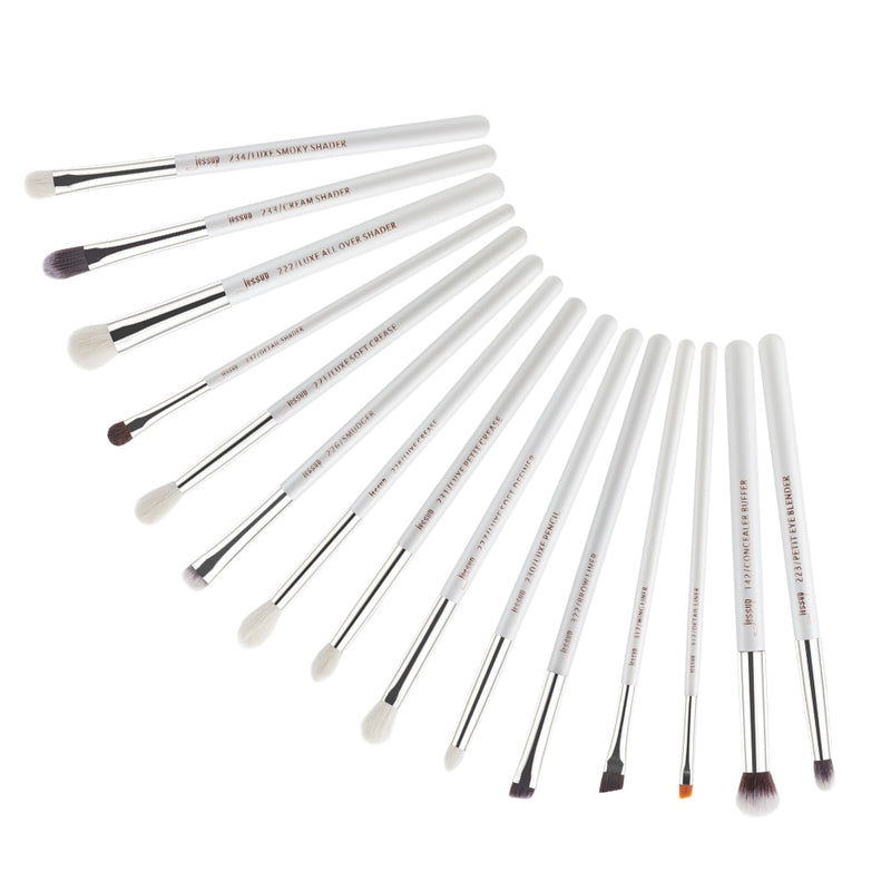 Jessup Make-up-Pinsel-Set, 15-teilig, Augen-Make-up-Pinsel, Lidschatten, Augenbrauen-Liner, Blending, Concealer, Kosmetik-Tool-Kits, Ziegenhaar