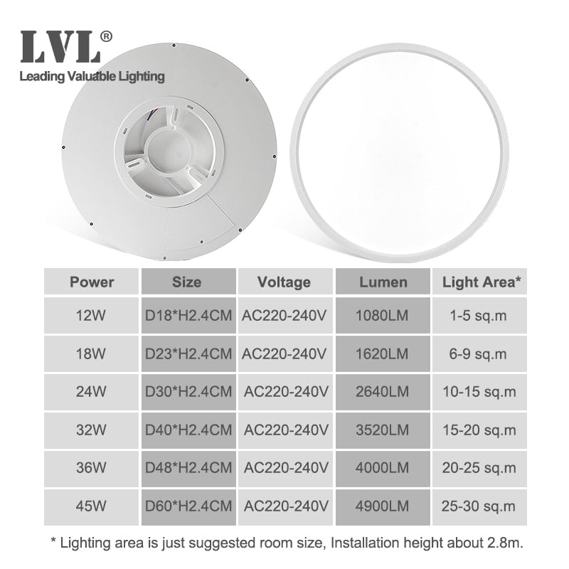 Luz de techo Led con Control remoto moderno, grano de madera dorada, 24W, 32W, dormitorio, sala de estar, cocina, baño, lámpara de techo regulable RC