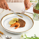 20Pcs 5Pcs Creative Nature Bamboo Cutlery Set 304 Stainless Steel Steak Cutlery Tableware set Spoon and Fork Hign-end Quality