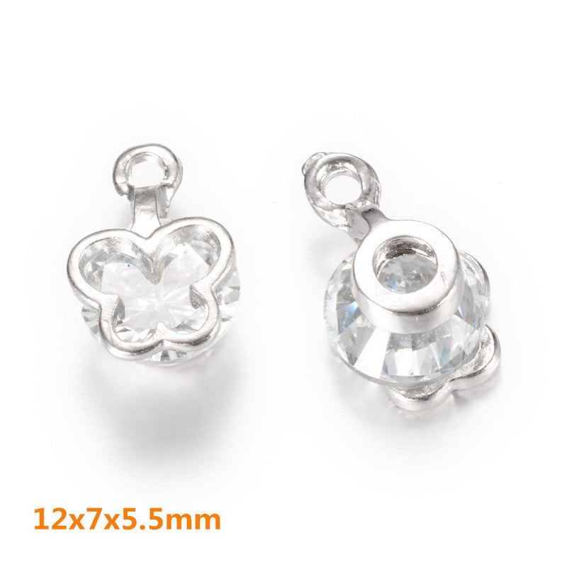 80-160pcs Cubic Zirconia Rhinestone Charms Pendants Drop Heart Crystal Charms for Jewelry DIY Earrings Necklace Bracelet Making