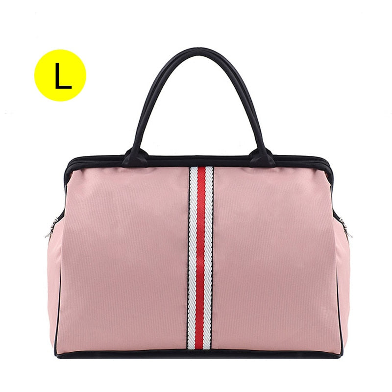 Korean Version Overnight Weekend Traveling Bag Strip Handbag Big Travel Bag Luggage Men&