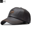 [NORTHWOOD] Brand Autumn Winter Leather Baseball Cap Men Women Gorras Planas Snapback Hat Bone Masculino PU Leather Trucker Cap