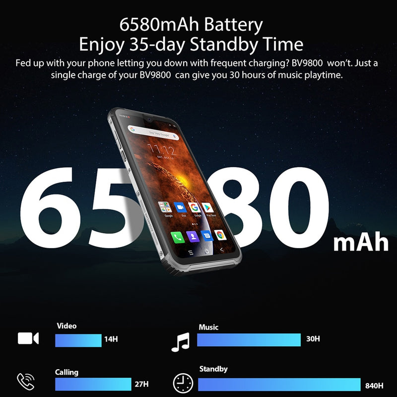 Blackview BV9800 Pro Weltweit erstes Wärmebild-Smartphone Helio P70 Android 9.0 6GB+128GB Wasserdichtes 6580mAh Handy