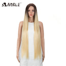 Noble Synthetic Lace Front Wigs For Women 38 Inch Straight Wig Lace Wig Ombre Blonde Lace Wigs Cosplay Straight Lace Front Wig