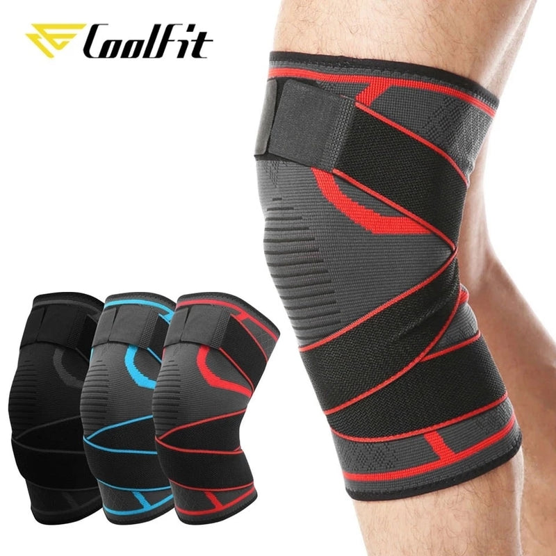 CoolFit 1PCS Dual-use Pressurized Knee Pads Strap Removable Knee Brace Support Crossfit Fitness Running Sports Knee Protector