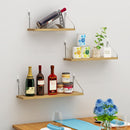 3PCS Wooden Wall Hanging Shelves Living Room Decor Display Stand Flower Pot Bookcase Holder Rack Bathroom Kitchen Storage Shelf