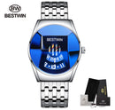 Nuevo deporte BESTWIN, relojes de cuarzo para hombre, reloj de marca de lujo para hombre, reloj de pulsera de silicona, reloj resistente al agua, reloj Masculino