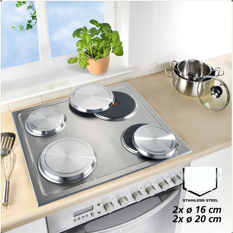 Juego de 4 piezas para estufa eléctrica de Gas, cubiertas de estufa de acero inoxidable, protector de cocina, accesorios para hornear