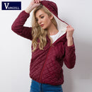 Vangull, nueva ropa de primavera y otoño para mujer, chaqueta básica de lana con capucha, abrigos femeninos de manga larga, ropa de abrigo informal con cremallera corta