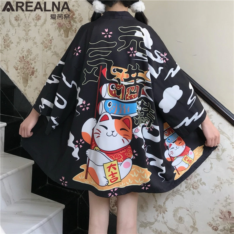 Dragon Anime Kimono Beach Girls Cosplay Dress Shirts New Korean Sunscreen Japanese Kimono Traditional Clothing Hombre Yukata Man