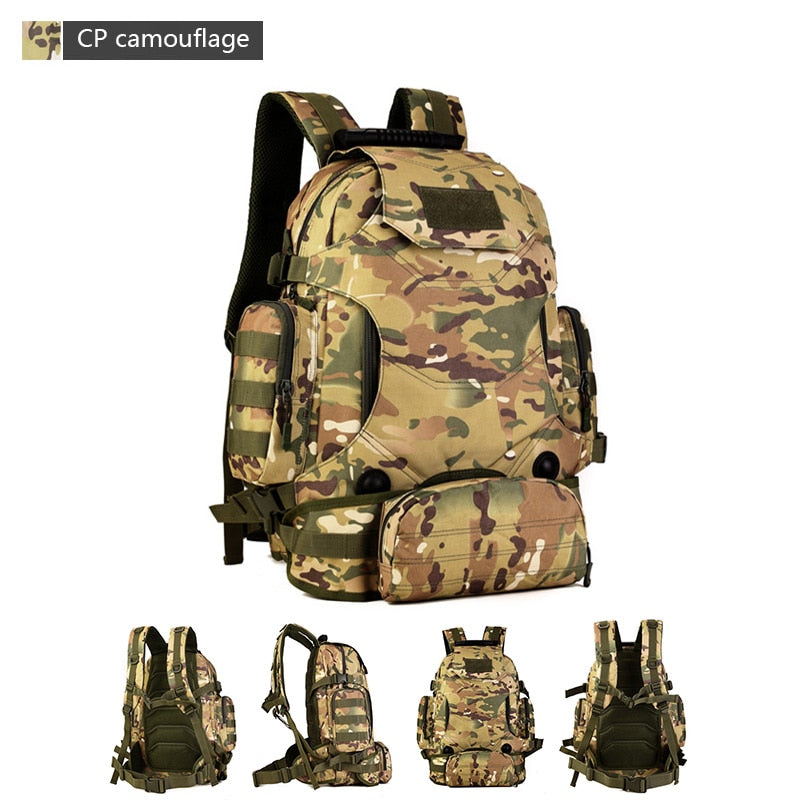 40L Taktischer Rucksack 2 in 1 Militär Hüfttasche Armee Rucksack Rucksack Molle Outdoor Sporttasche Herren Camping Wandern Klettern Tasche