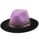 Sombrero de fieltro de lana de imitación para hombre y mujer, gorras de Jazz, gorras redondas americanas europeas, sombreros de bombín de 56-58CM, para invierno y otoño