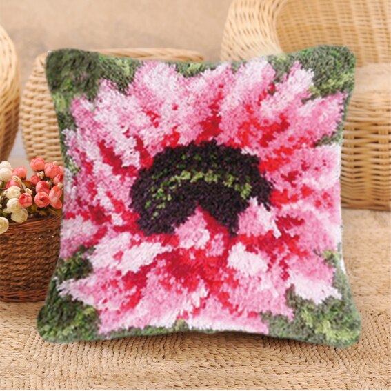 14 Style Flowers Latch Hook Kit Embroidery Crocheting Cross Stitch Latch Hook Needlework Knitting Embroidery Kits Pillows