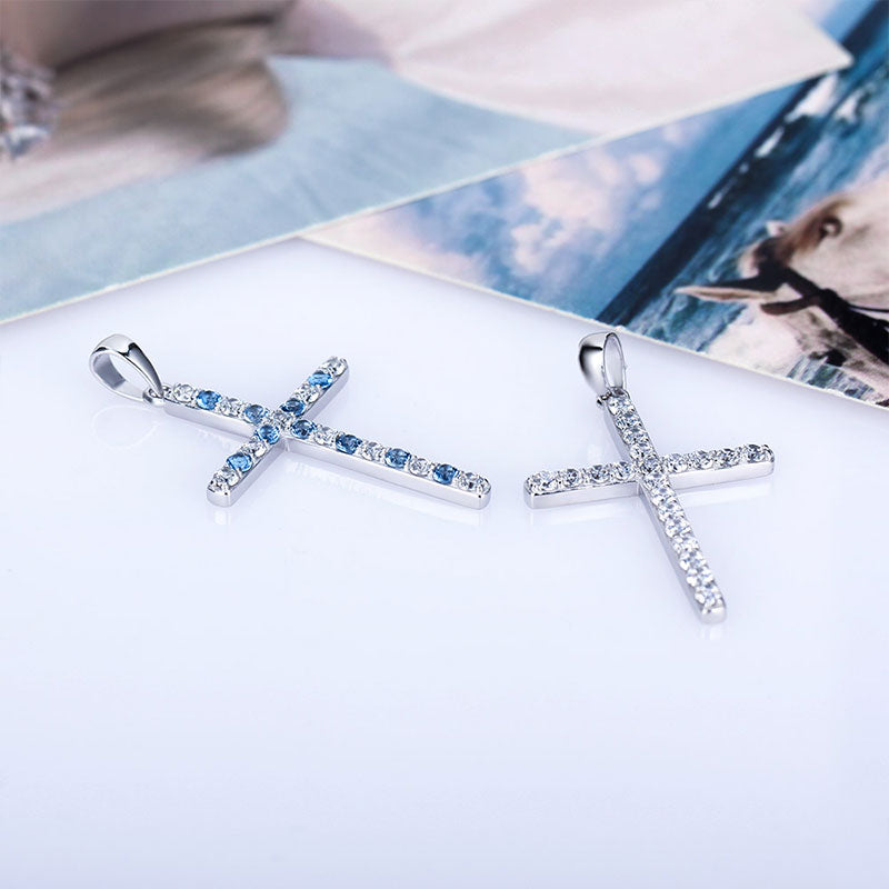 CLUCI 925 Silber Zirkon Inlay Kreuz Anhänger Heiße Damen Accessoires Religiöser Schmuck Geschenk Charms Nur Anhänger DP035SB