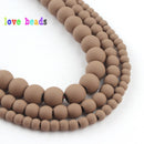 4/6/8mm Natural Matte Multicolor Hematite Stone Rubber Loose Round Beads for Accessories Jewellery Making Diy Bracelet 15"