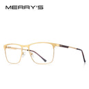 MERRYS DESIGN Men Luxury Titanium Alloy Optics Glasses Frames Male Square Ultralight Myopia Prescription Eyeglasses S2118