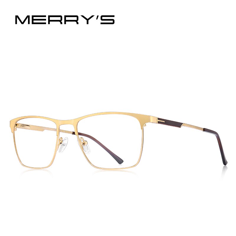 MERRYS DESIGN Men Luxury Titanium Alloy Optics Glasses Frames Male Square Ultralight Myopia Prescription Eyeglasses S2118