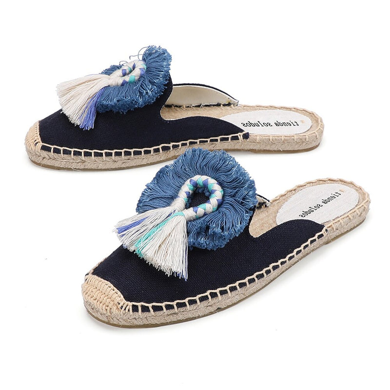 2021 Zapatos De Mujer Canvas Rubber Spring/autumn Mules Unicornio Terlik Tienda Soludos Espadrilles For Flat Sandals