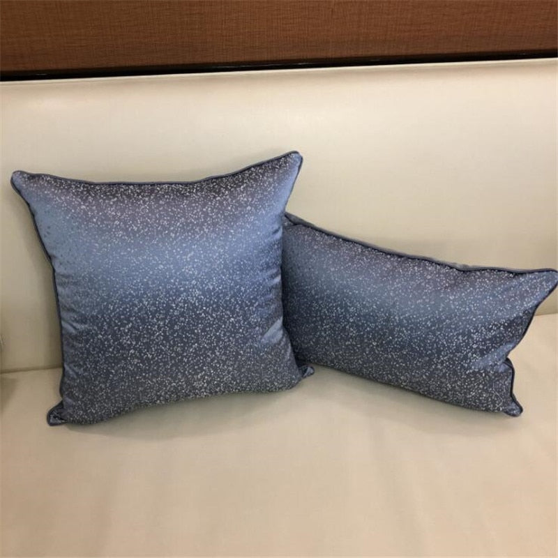 Fundas de cojín de sofá de lujo ligeras, fundas de almohada simples modernas de rejilla azul verde, fundas de almohada europeas de alta calidad, decoración de cama para el hogar