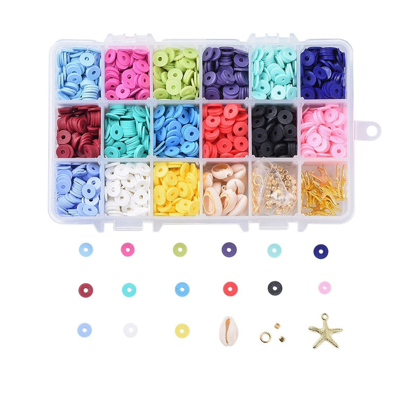 4800 ~ 5280 unids/caja 6mm cuentas redondas planas de arcilla polimérica Chip disco espaciador suelto cuentas Heishi hechas a mano para hacer joyería DIY pulsera