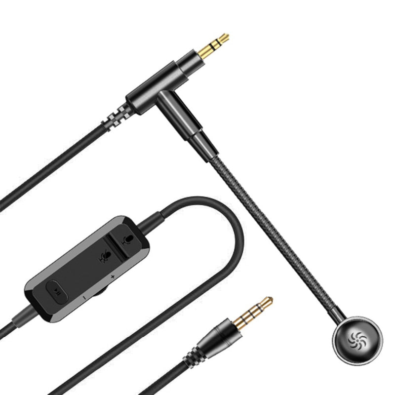 Oneodio 3.5mm Aux Audio Cable With Noise Cancelling Boom Microphone Volume Control Mic One-button Mute For Oneodio Headphones 2m