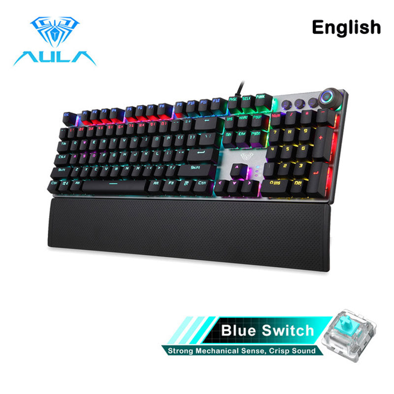 AULA F2088 Mechanical Gaming Keyboard Anti-ghosting 104 brown Switch blue Wired Mixed Backlit Keyborad for Game Laptop PC