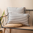 Cushion cover Tassels pillow cover Mustard Ivory Black Cotton Woven Stripe for Home decoration Sofa Bed 45x45cm/30x50cm/50x50cm